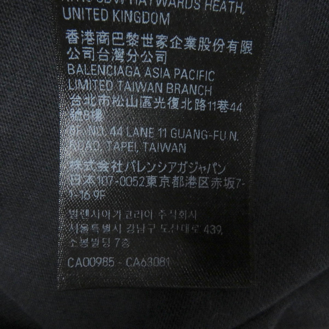 BALENCIAGA Short sleeve T-shirt 764235 Main: 100% cotton, part: 97% cotton, part: 3% polyurethane black mens XL Used Authentic