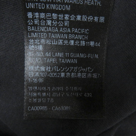BALENCIAGA Short sleeve T-shirt 764235 Main: 100% cotton, part: 97% cotton, part: 3% polyurethane black mens XL Used Authentic
