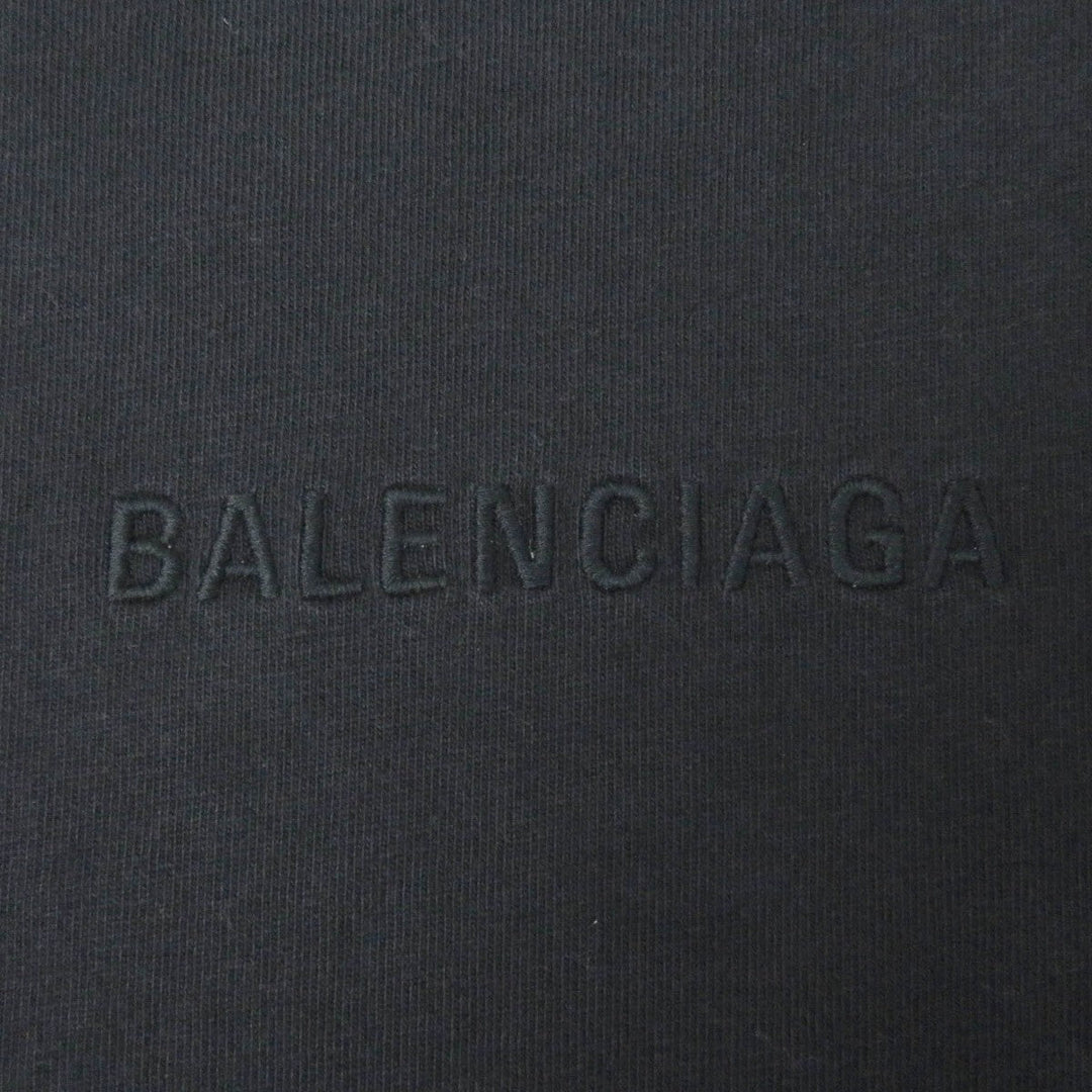 BALENCIAGA Short sleeve T-shirt 764235 Main: 100% cotton, part: 97% cotton, part: 3% polyurethane black mens XL Used Authentic