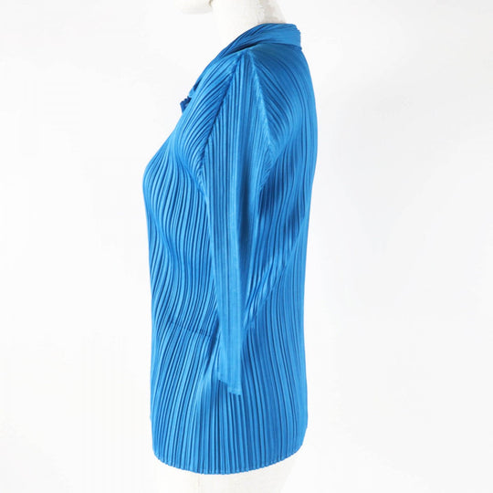 PLEATS PLEASE cardigan PP83-JJ105 Main: 100% polyester blue Women 3 Used Authentic