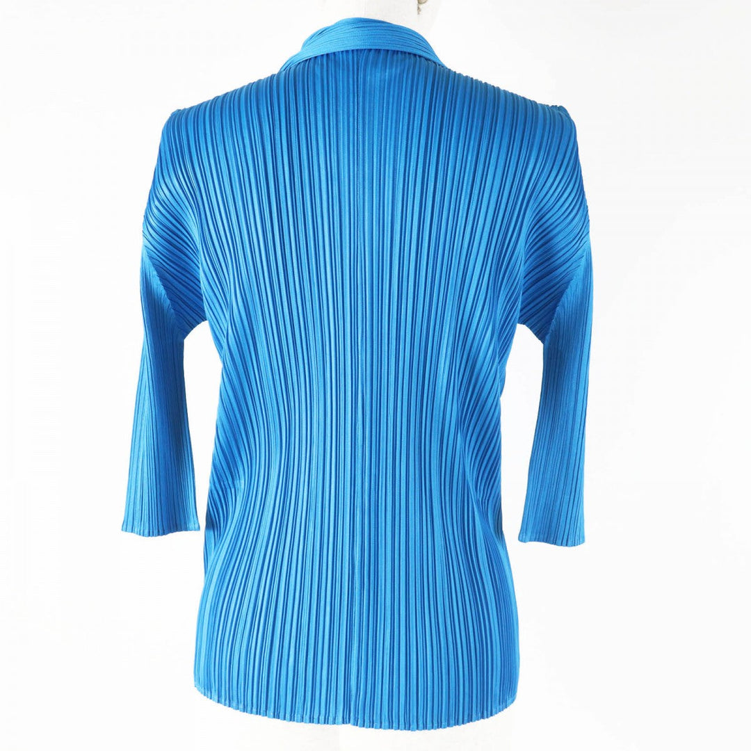 PLEATS PLEASE cardigan PP83-JJ105 Main: 100% polyester blue Women 3 Used Authentic
