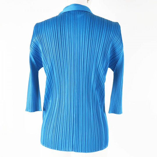 PLEATS PLEASE cardigan PP83-JJ105 Main: 100% polyester blue Women 3 Used Authentic