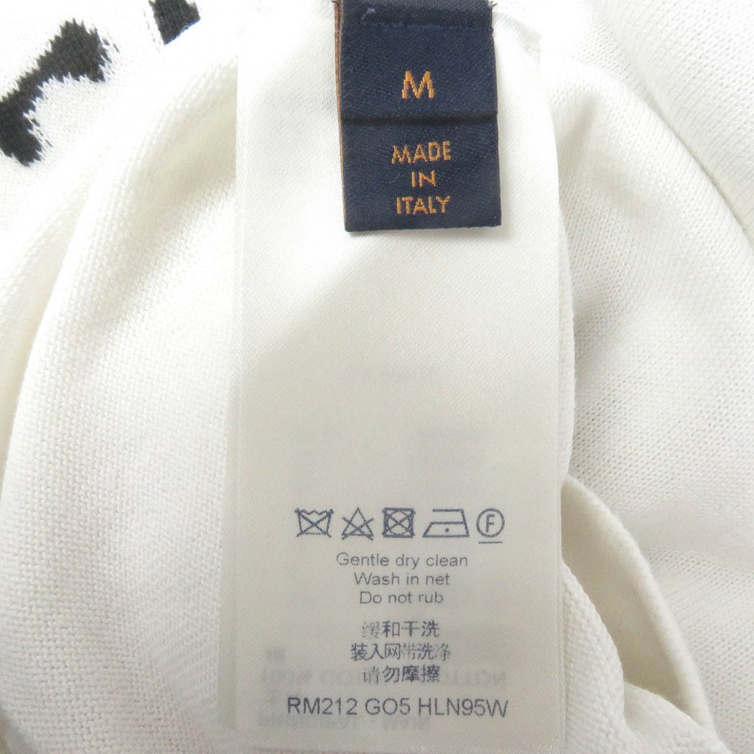LOUIS VUITTON Short sleeve knit Main: 100% cotton, Part: 100% silk white mens M Used Authentic