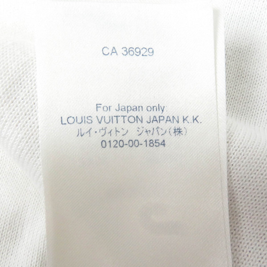 LOUIS VUITTON Short sleeve knit Main: 100% cotton, Part: 100% silk white mens M Used Authentic