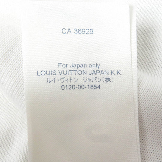 LOUIS VUITTON Short sleeve knit Main: 100% cotton, Part: 100% silk white mens M Used Authentic