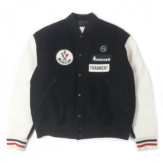 MONCLER GENIUS 7 Down jacket Outer: 100% cotton, Lining: 100% nylon, Part: 100% wool, Part: 100% polyester, Part: cowhide black SVEN GIUBBOTTO mens 2 Used Authentic