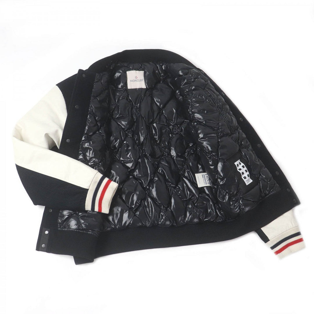 MONCLER GENIUS 7 Down jacket Outer: 100% cotton, Lining: 100% nylon, Part: 100% wool, Part: 100% polyester, Part: cowhide black SVEN GIUBBOTTO mens 2 Used Authentic