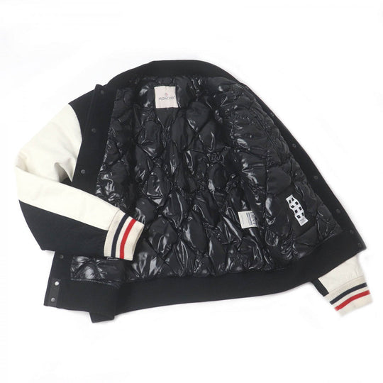 MONCLER GENIUS 7 Down jacket Outer: 100% cotton, Lining: 100% nylon, Part: 100% wool, Part: 100% polyester, Part: cowhide black SVEN GIUBBOTTO mens 2 Used Authentic