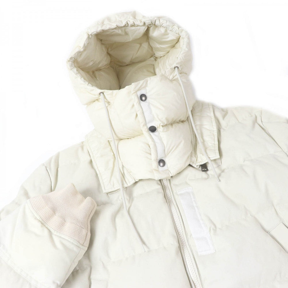 MONCLER Down jacket Outer: 97% cotton, Outer: 3% polyurethane, Lining: 100% nylon, Filling: 90% down, Filling: 10% feather Ivory LEOPOLD GIUBBOTTO mens 6 Used Authentic