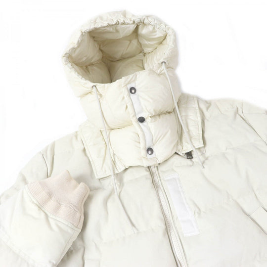 MONCLER Down jacket Outer: 97% cotton, Outer: 3% polyurethane, Lining: 100% nylon, Filling: 90% down, Filling: 10% feather Ivory LEOPOLD GIUBBOTTO mens 6 Used Authentic