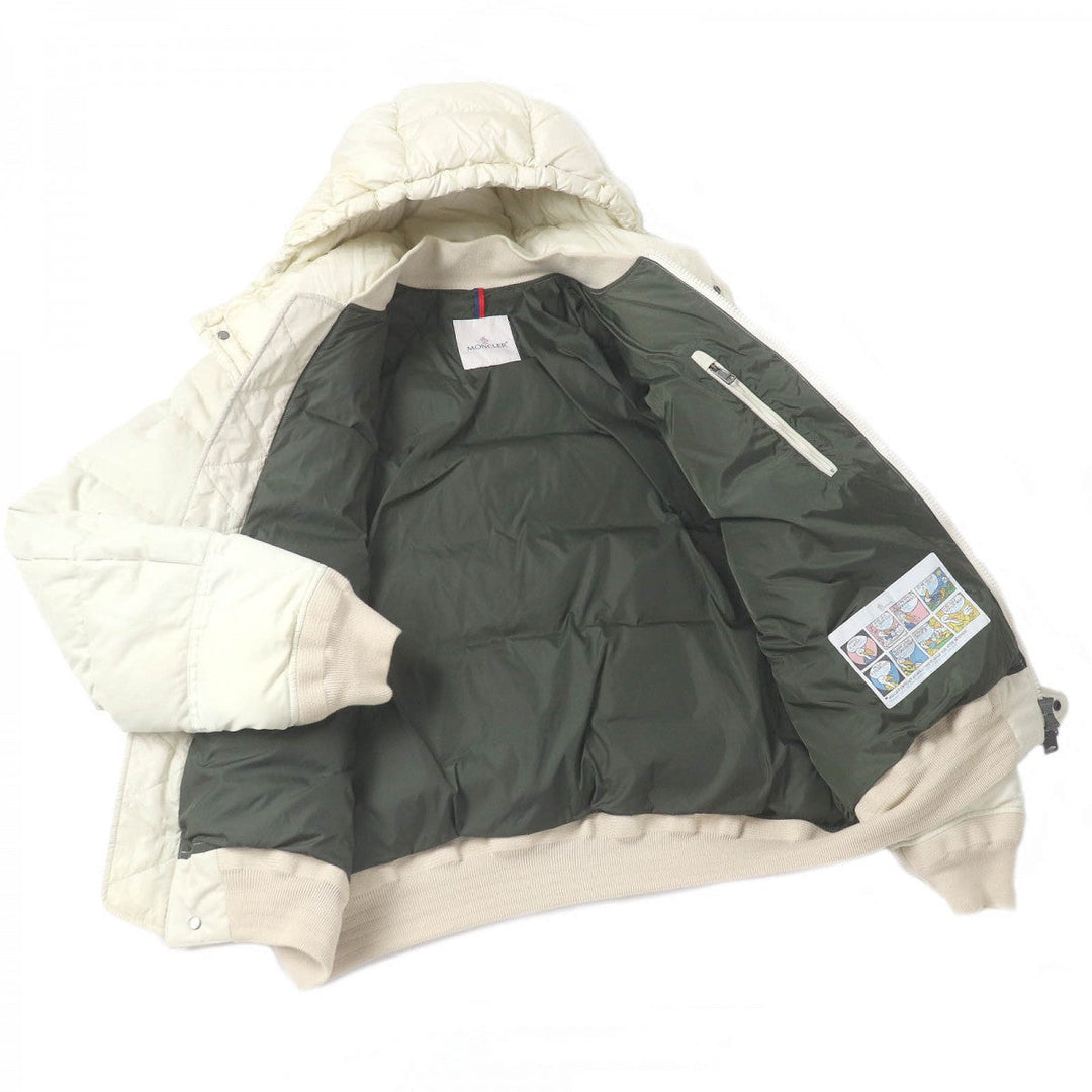 MONCLER Down jacket Outer: 97% cotton, Outer: 3% polyurethane, Lining: 100% nylon, Filling: 90% down, Filling: 10% feather Ivory LEOPOLD GIUBBOTTO mens 6 Used Authentic