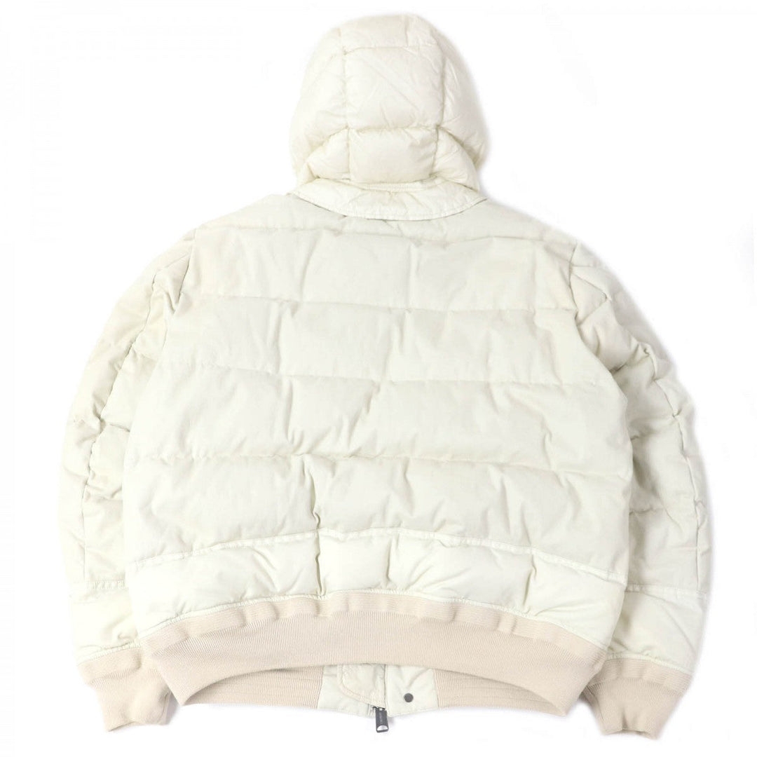 MONCLER Down jacket Outer: 97% cotton, Outer: 3% polyurethane, Lining: 100% nylon, Filling: 90% down, Filling: 10% feather Ivory LEOPOLD GIUBBOTTO mens 6 Used Authentic