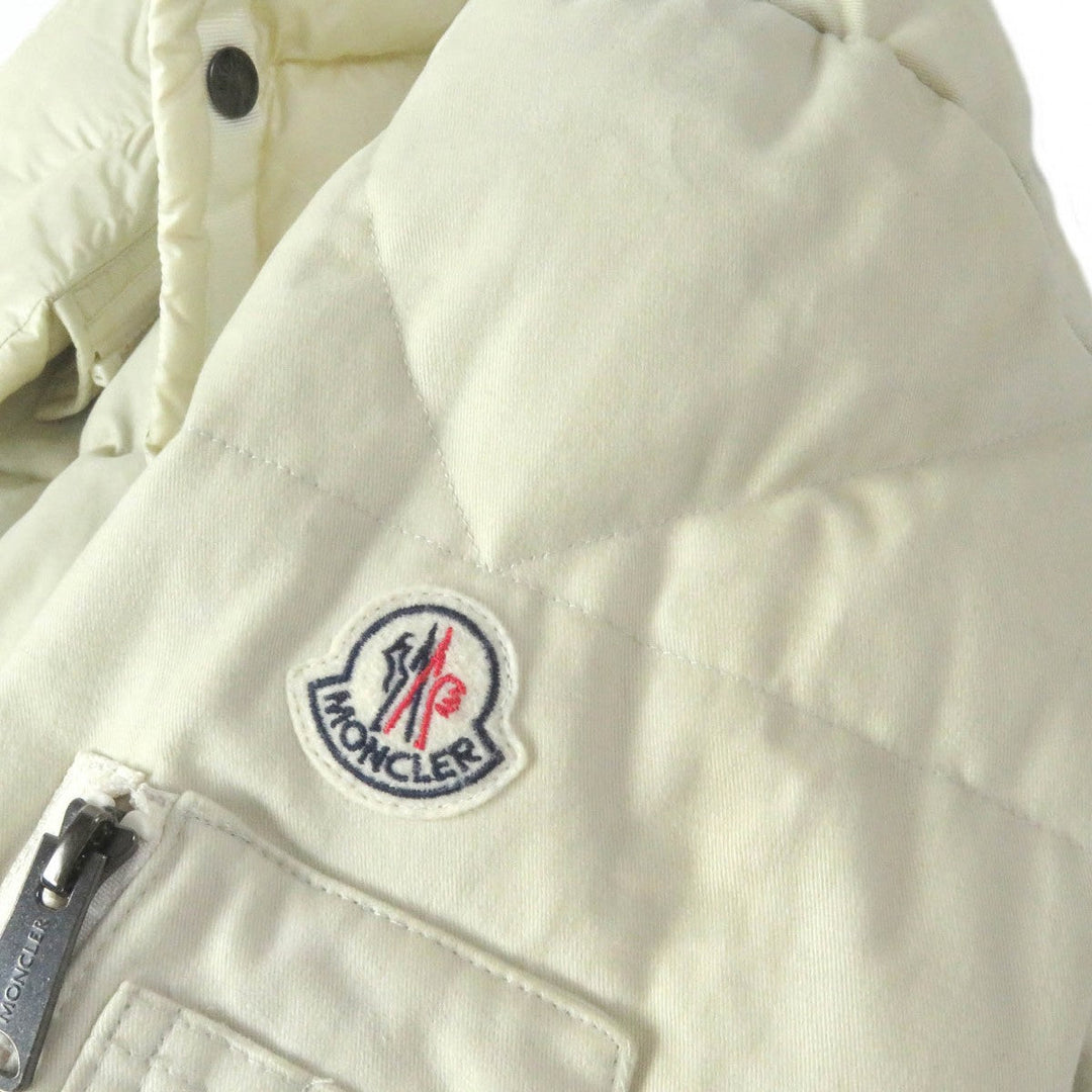 MONCLER Down jacket Outer: 97% cotton, Outer: 3% polyurethane, Lining: 100% nylon, Filling: 90% down, Filling: 10% feather Ivory LEOPOLD GIUBBOTTO mens 6 Used Authentic