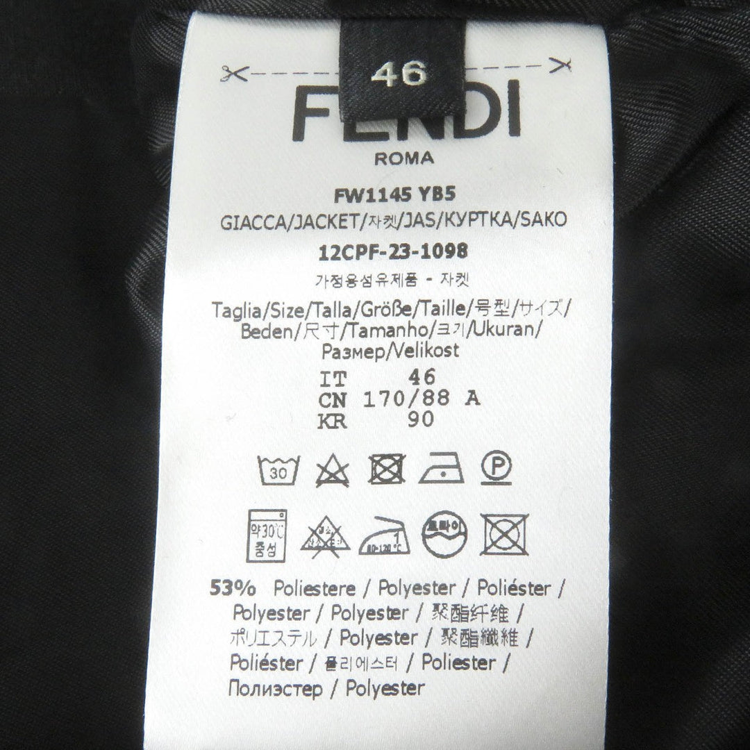 FENDI Long sleeve shirt FW1145 Main: 53% polyester, 43% wool, 4% polyurethane black mens 46 Used Authentic