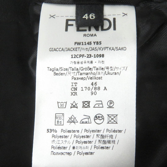 FENDI Long sleeve shirt FW1145 Main: 53% polyester, 43% wool, 4% polyurethane black mens 46 Used Authentic