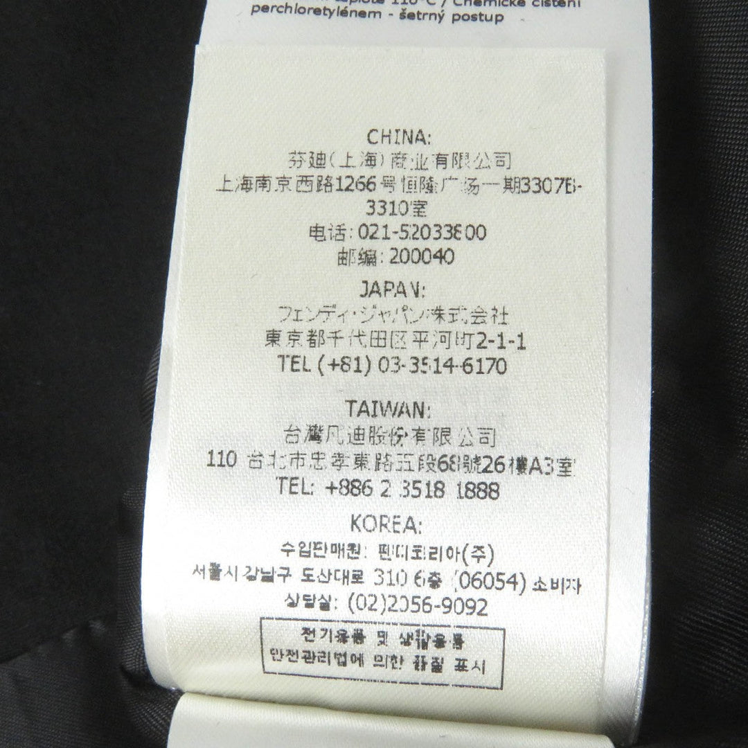 FENDI Long sleeve shirt FW1145 Main: 53% polyester, 43% wool, 4% polyurethane black mens 46 Used Authentic