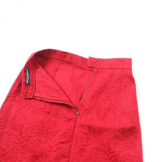 DOLCE&GABBANA skirt Main: 74% cotton, Main: 26% silk Red Women 40 Used Authentic