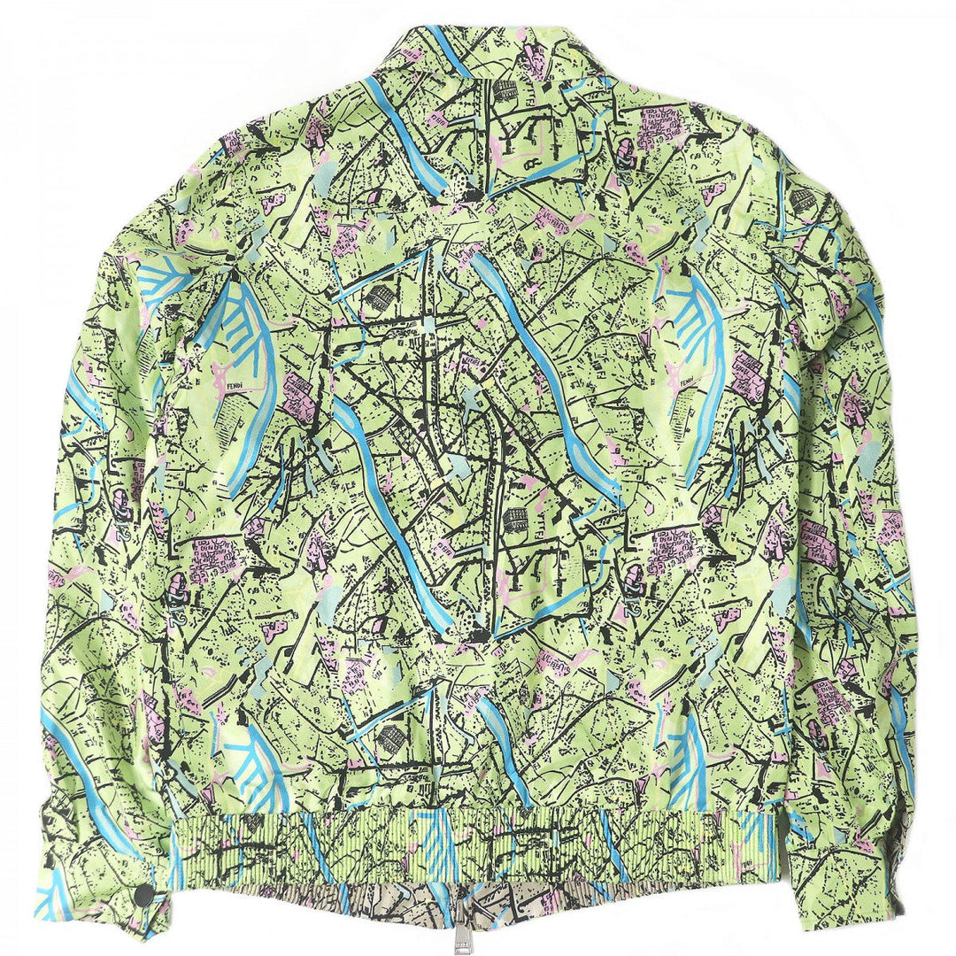 FENDI Blouson FW0554 silk Green beige 44