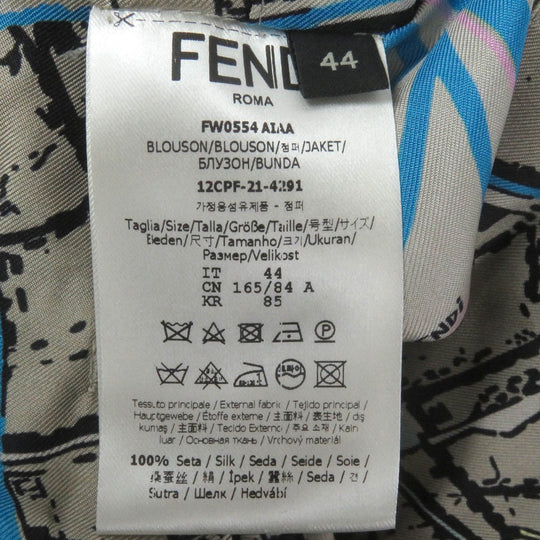 FENDI Blouson FW0554 silk Green beige 44
