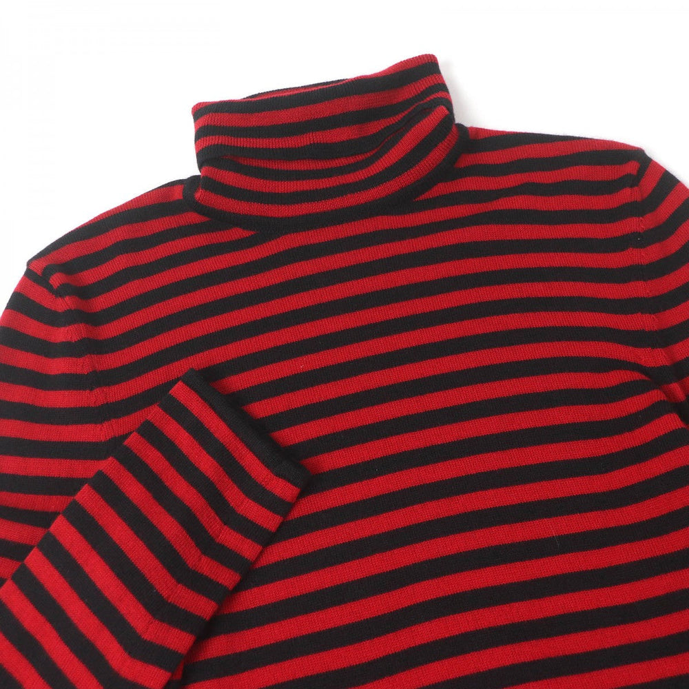 SAINT LAURENT PARIS knit 663345 Main: 100% wool Red black mens M Used Authentic