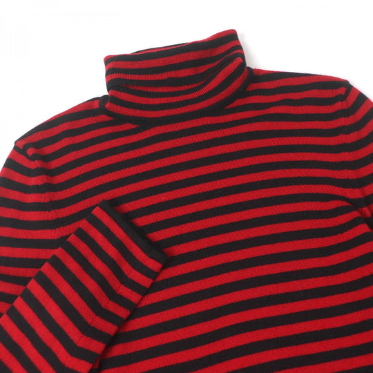 SAINT LAURENT PARIS knit 663345 Main: 100% wool Red black mens M Used Authentic