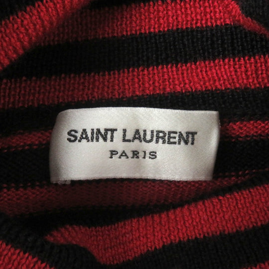 SAINT LAURENT PARIS knit 663345 Main: 100% wool Red black mens M Used Authentic