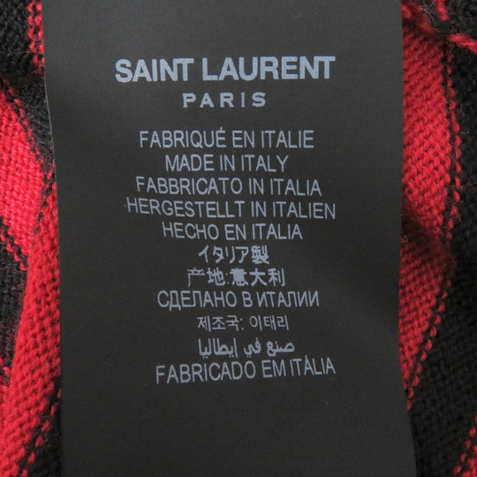 SAINT LAURENT PARIS knit 663345 Main: 100% wool Red black mens M Used Authentic