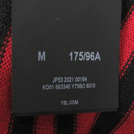 SAINT LAURENT PARIS knit 663345 Main: 100% wool Red black mens M Used Authentic