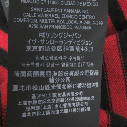 SAINT LAURENT PARIS knit 663345 Main: 100% wool Red black mens M Used Authentic