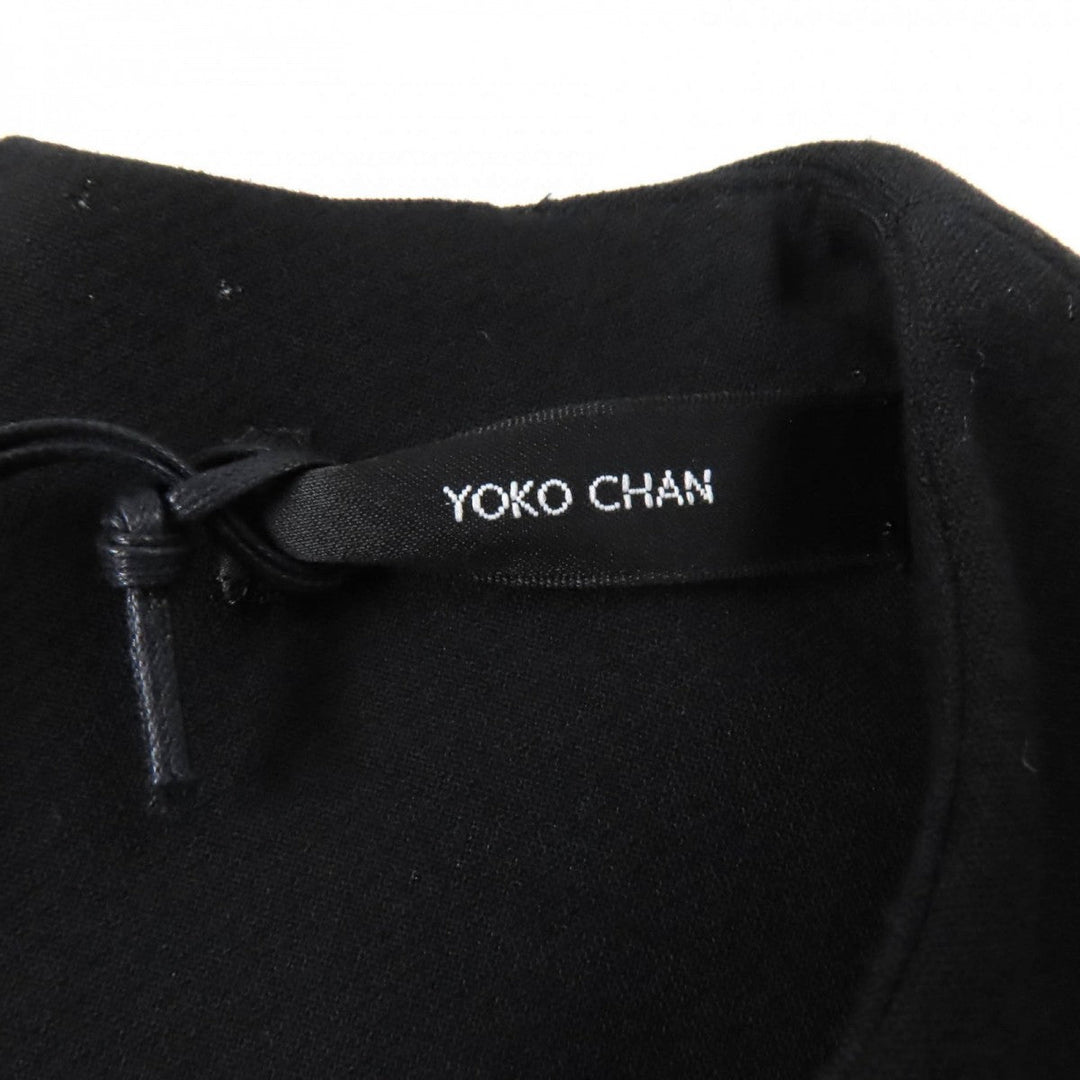 YOKO CHAN one piece YCD-623-886 Main: 63% polyester, Main: 34% rayon, Main: 3% polyurethane, Part: 100% polyester black Peplum long sleeve pearl dress Women 36 Used Authentic