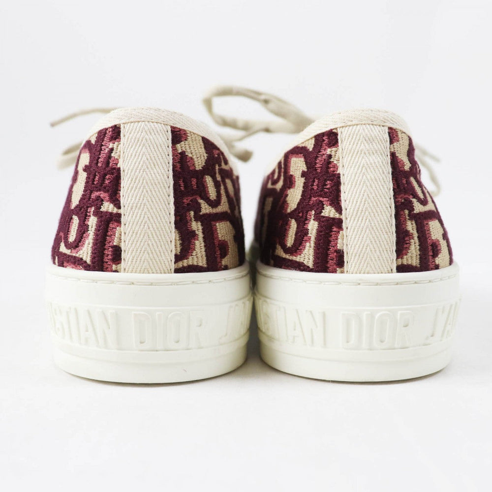 Christian Dior Low cut sneakers Main: Canvas, Part: Rubber Bordeaux Beige White WALK N DIOR Women 37 Used Authentic