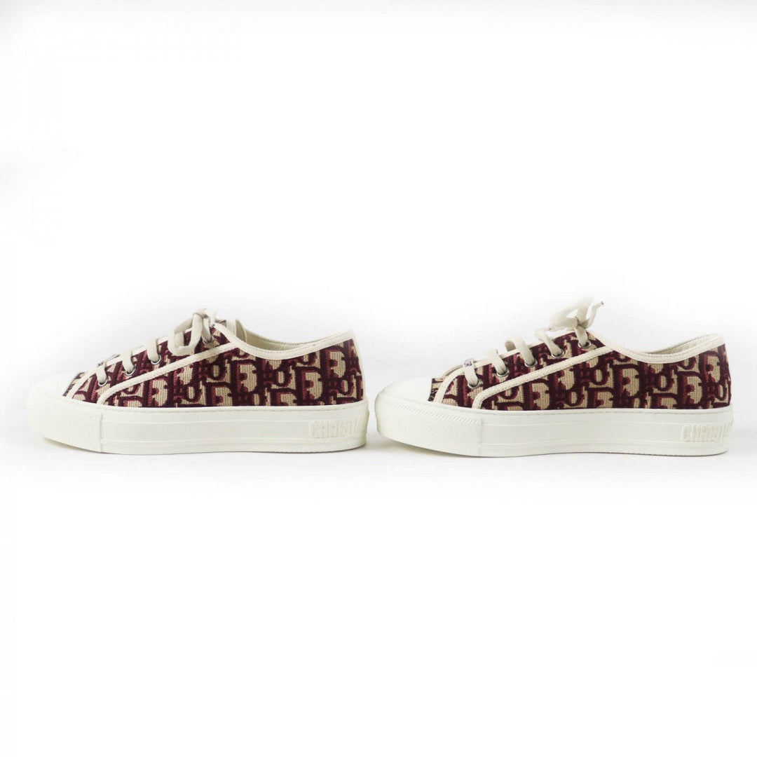 Christian Dior Low cut sneakers Main: Canvas, Part: Rubber Bordeaux Beige White WALK N DIOR Women 37 Used Authentic