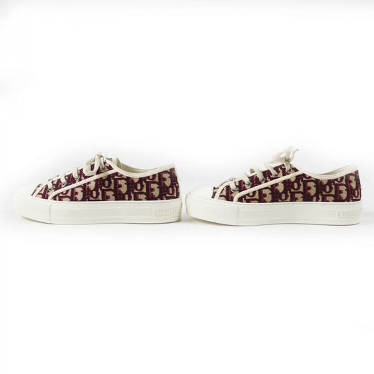 Christian Dior Low cut sneakers Main: Canvas, Part: Rubber Bordeaux Beige White WALK N DIOR Women 37 Used Authentic