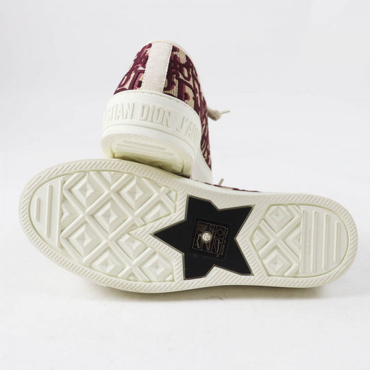 Christian Dior Low cut sneakers Main: Canvas, Part: Rubber Bordeaux Beige White WALK N DIOR Women 37 Used Authentic