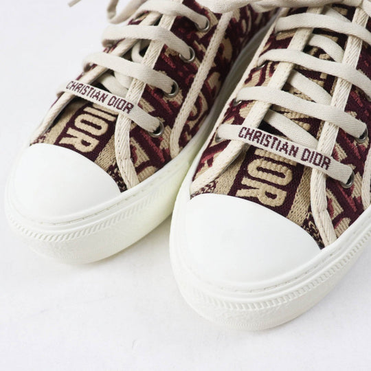 Christian Dior Low cut sneakers Main: Canvas, Part: Rubber Bordeaux Beige White WALK N DIOR Women 37 Used Authentic