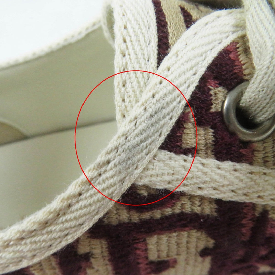 Christian Dior Low cut sneakers Main: Canvas, Part: Rubber Bordeaux Beige White WALK N DIOR Women 37 Used Authentic