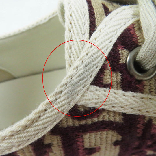 Christian Dior Low cut sneakers Main: Canvas, Part: Rubber Bordeaux Beige White WALK N DIOR Women 37 Used Authentic