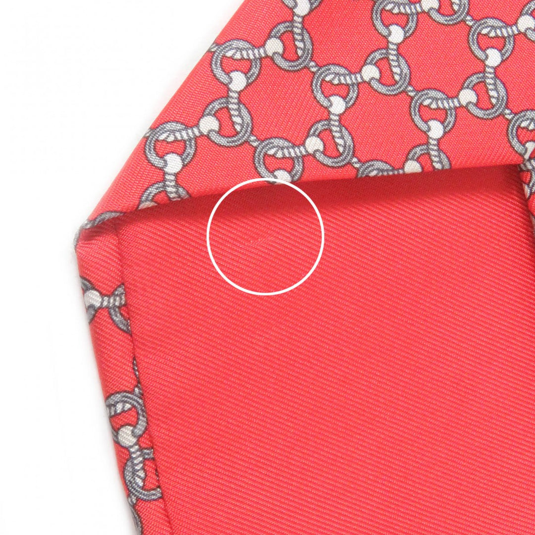HERMES tie 5558MA Main: 100% silk Rouge mens Used Authentic