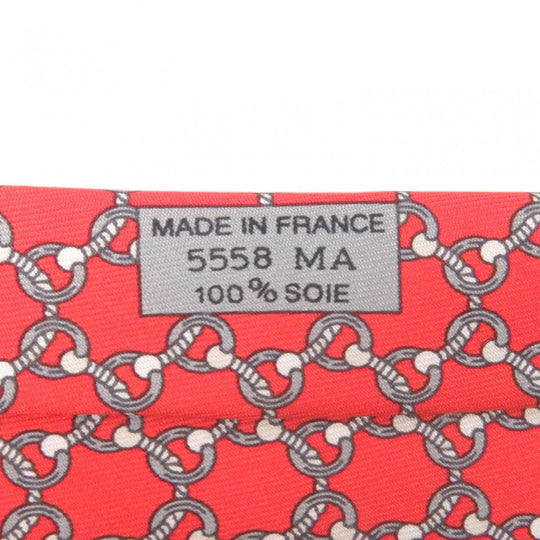 HERMES tie 5558MA Main: 100% silk Rouge mens Used Authentic