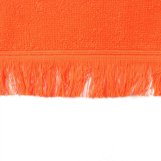 HERMES towel Main: Cotton Orange Yachting Tatoo Tressages Marins Women Used Authentic