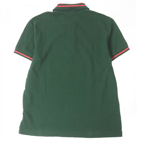 GUCCI Short sleeve polo shirt 431039 Main: 93% cotton, Main: 7% polyurethane, Part: 100% cotton, Part: 100% polyester green mens S Used Authentic