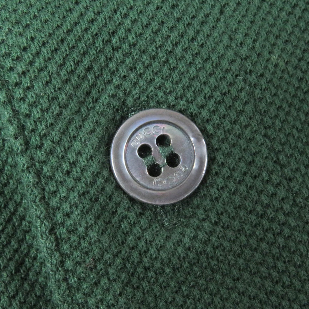 GUCCI Short sleeve polo shirt 431039 Main: 93% cotton, Main: 7% polyurethane, Part: 100% cotton, Part: 100% polyester green mens S Used Authentic