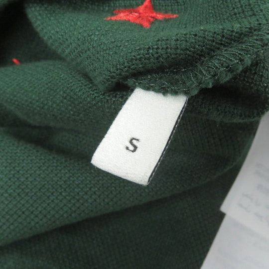 GUCCI Short sleeve polo shirt 431039 Main: 93% cotton, Main: 7% polyurethane, Part: 100% cotton, Part: 100% polyester green mens S Used Authentic