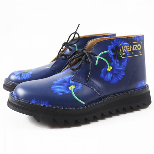 KENZO short boots Main: Leather Blue navy KENZOWAVE Women 37 Used Authentic