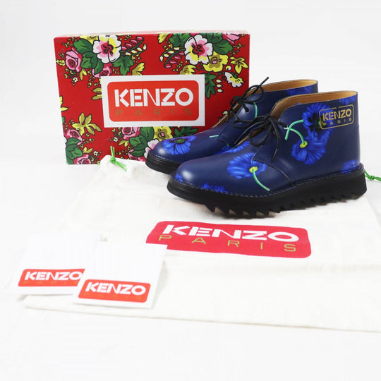 KENZO short boots Main: Leather Blue navy KENZOWAVE Women 37 Used Authentic