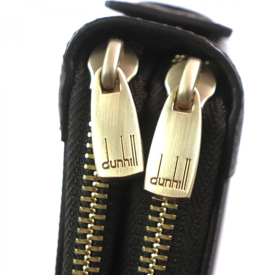 Dunhill Long Wallet Purse Main: PVC, Main: Leather Dark brown D-EIGHT mens Used Authentic