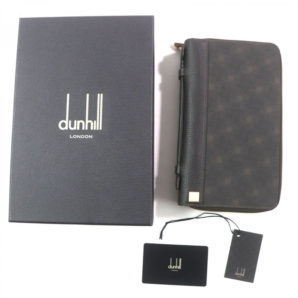 Dunhill Long Wallet Purse Main: PVC, Main: Leather Dark brown D-EIGHT mens Used Authentic