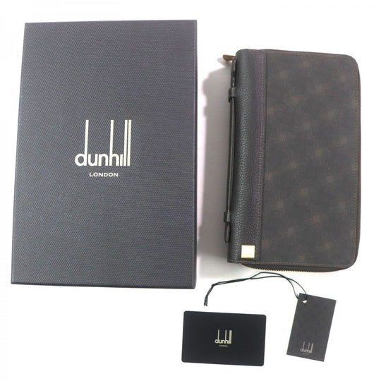 Dunhill Long Wallet Purse Main: PVC, Main: Leather Dark brown D-EIGHT mens Used Authentic