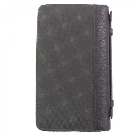 Dunhill Long Wallet Purse Main: PVC, Main: Leather Dark brown D-EIGHT mens Used Authentic