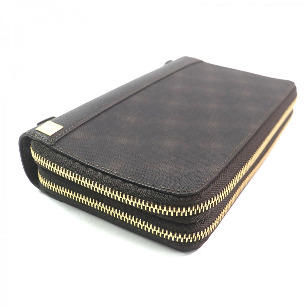 Dunhill Long Wallet Purse Main: PVC, Main: Leather Dark brown D-EIGHT mens Used Authentic